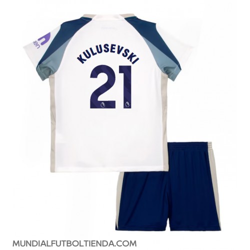 Camiseta Tottenham Hotspur Dejan Kulusevski #21 Primera Equipación Replica 2025-26 para niños mangas cortas (+ Pantalones cortos)